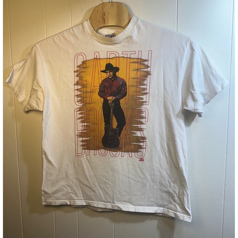 Vintage 1992 Garth Brooks Hanes Beefy-T Single Stitch White Graphic Shirt XL